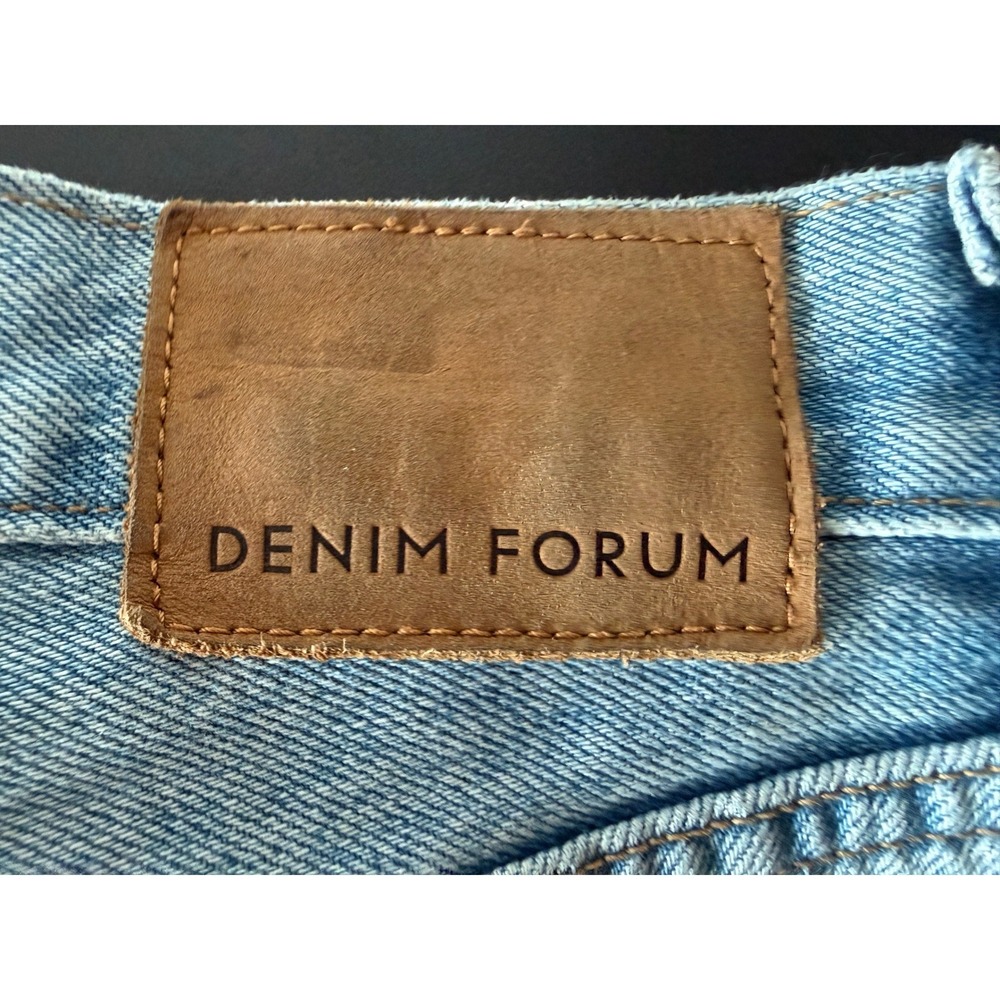 Denim Forum The BF High Rise Loose Distressed Jeans Light Wash Blue 27X28 - Picture 15 of 15